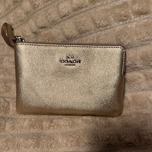Coach Gold-pink Wristlet